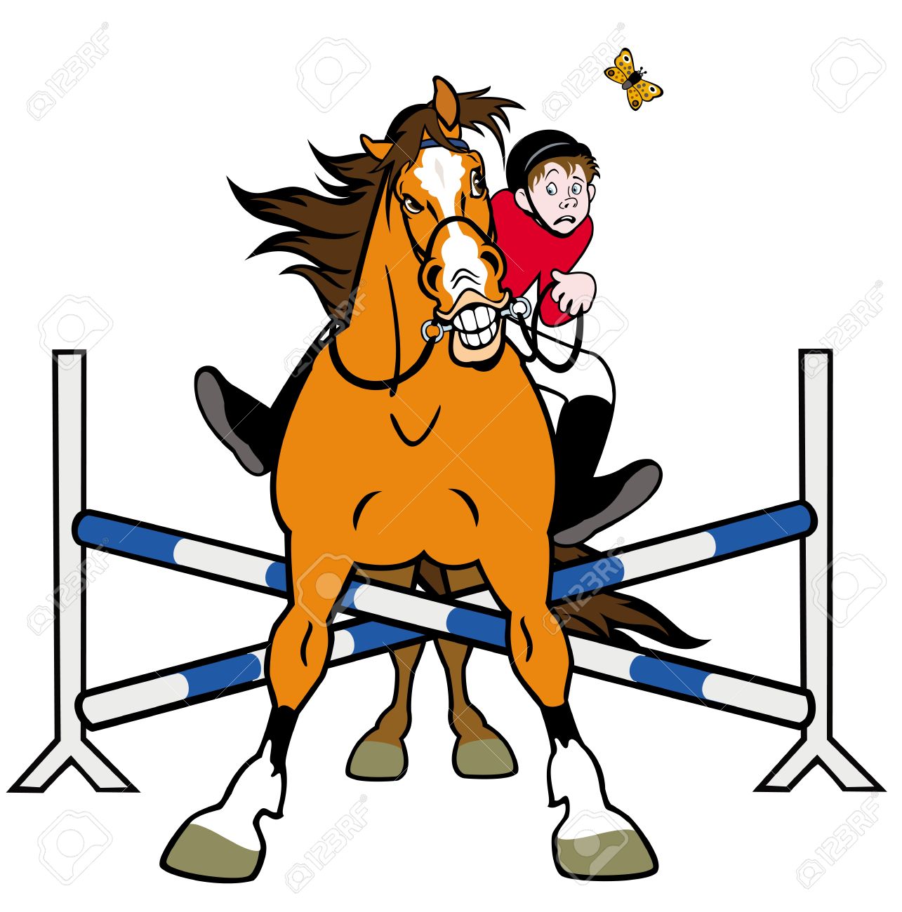 17223670-equestrian-sport-horse-rider-in-jumping-show-cartoon-illustration-isolated-on-white-background-Stock-Vector